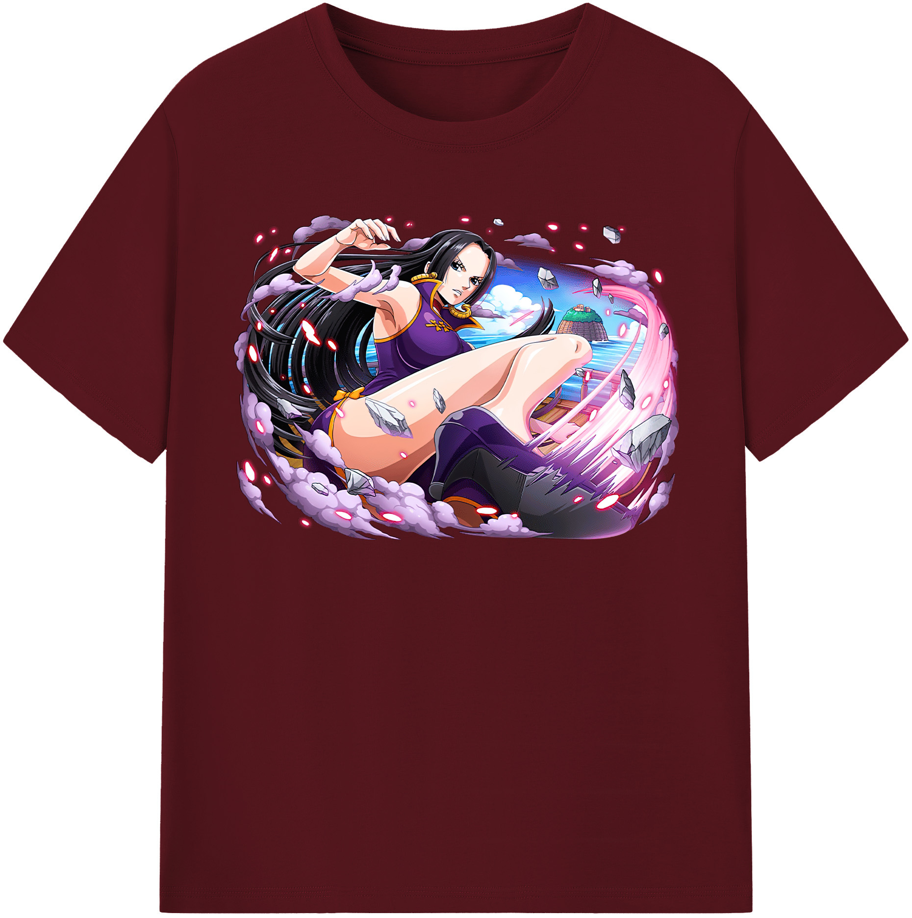 ワンピース ボア・ハンコック ONE PIECE Boa·Hancock 綿100％半袖Tシャツ（フロントプリント）